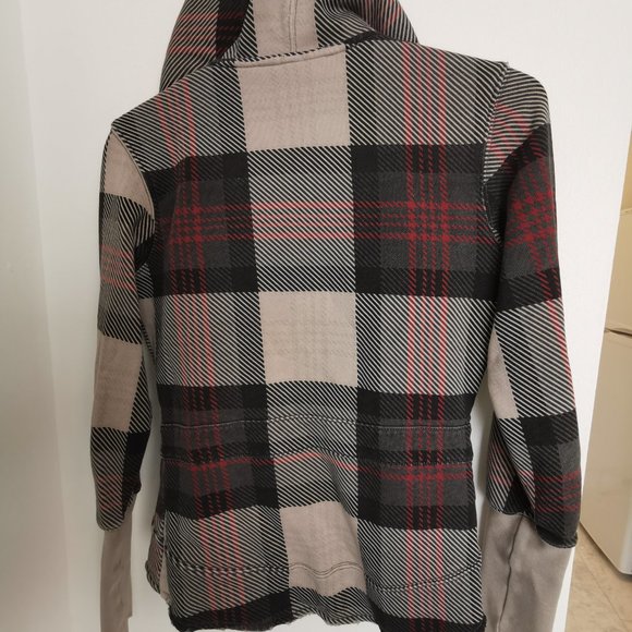 Blazer style plaid sweater jacket - Picture 2 of 5